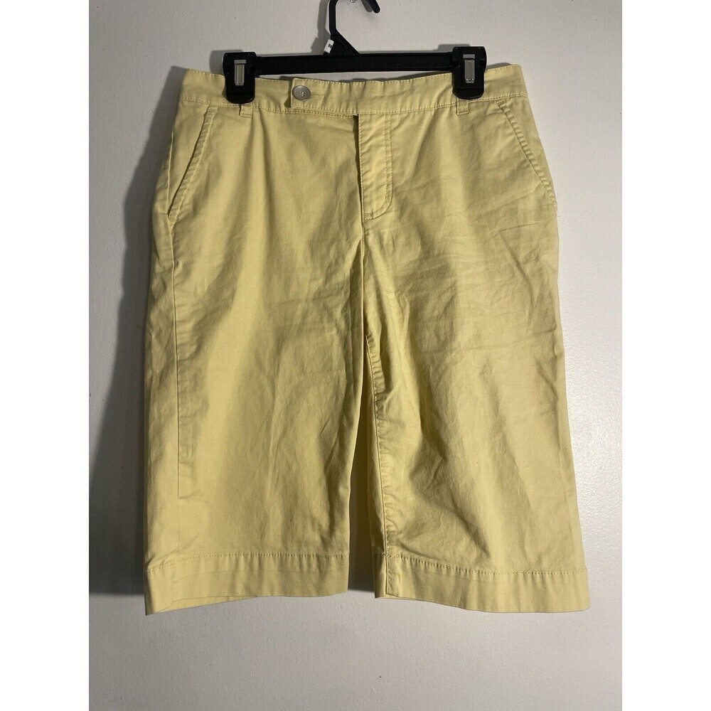 Bandolino BANDOLINOBLU Women's Yellow Pants Cropped Capri Stretch‎ Size 6 EUC